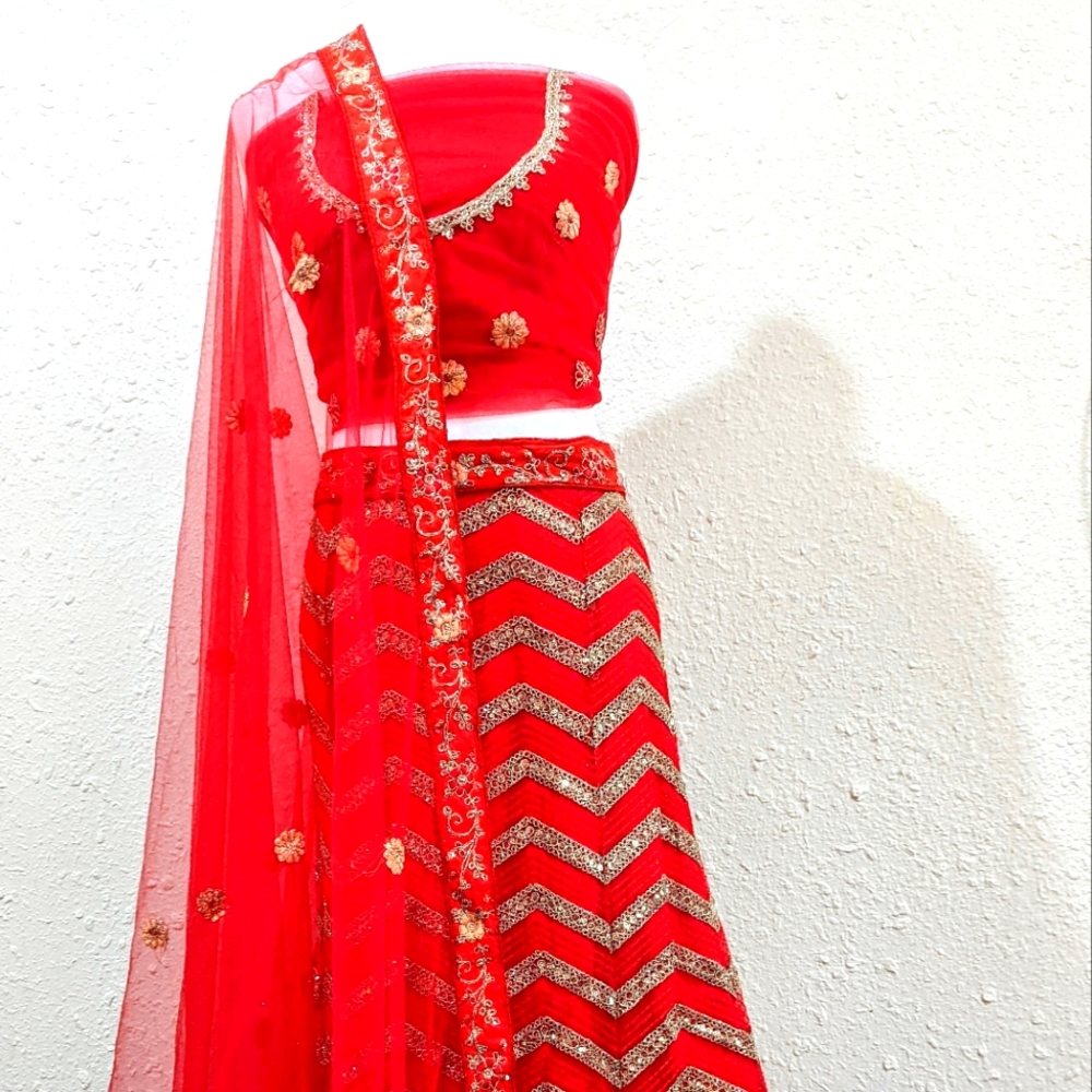 Red Bridal Sangeet Haldi Lehenga Choli